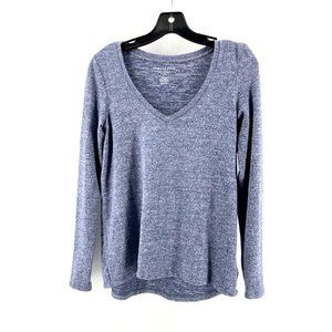 American Eagle Soft & Sexy Plush Women's Blue Long Sleeve Shirt Top Size Small